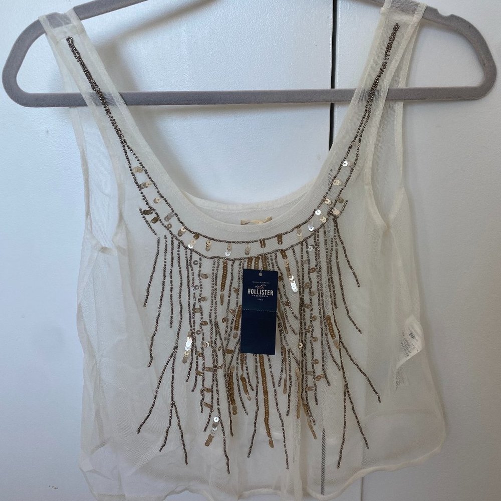 Hollister sheer sparkle crop top